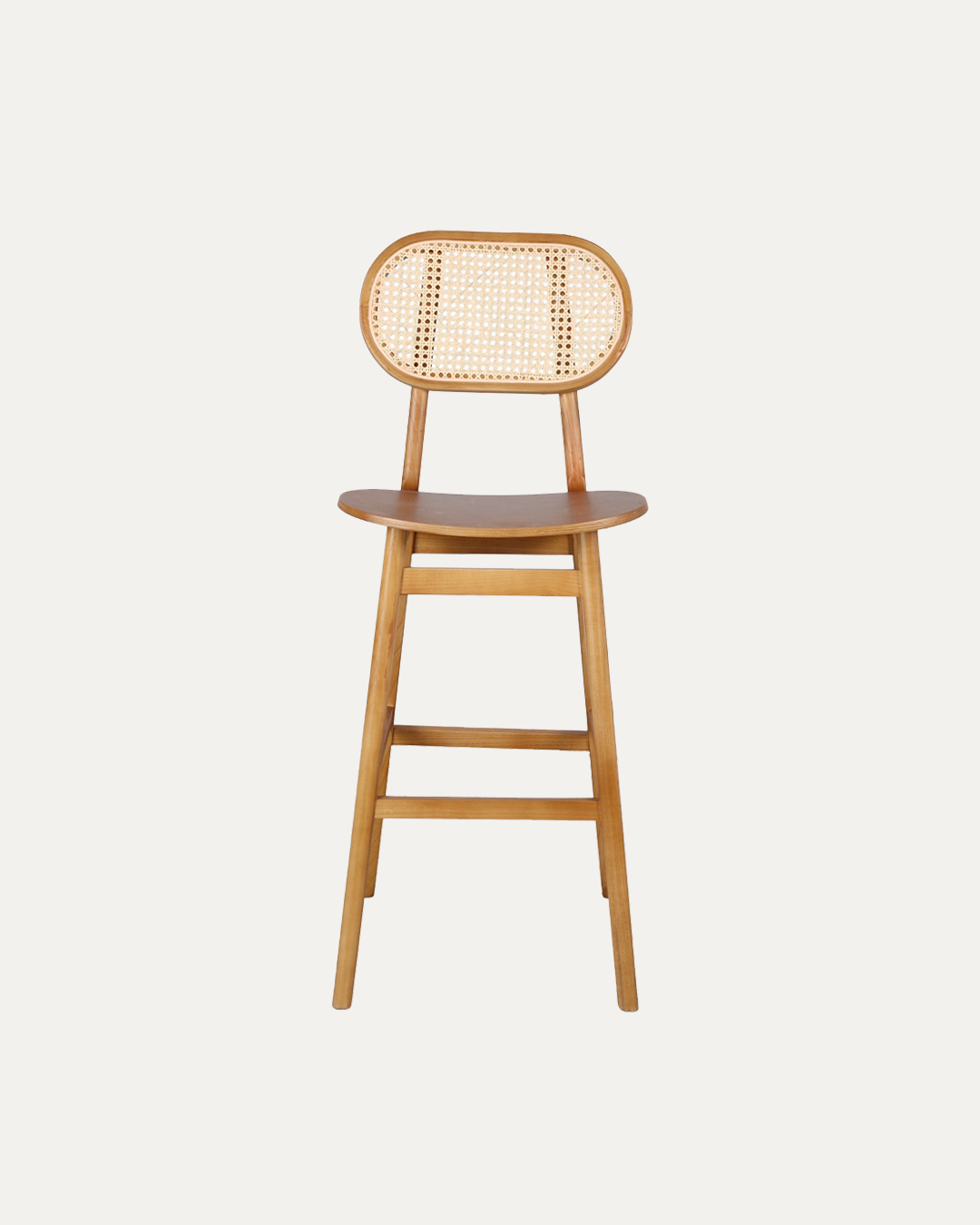 Brisbane Solid Elmwood Bar Stool with Rattan Back