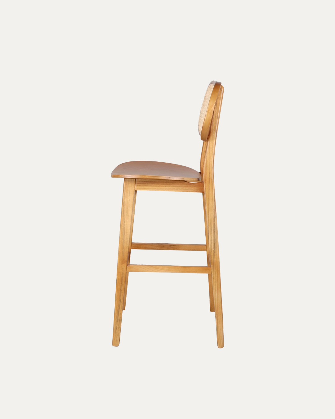 Brisbane Solid Elmwood Bar Stool with Rattan Back