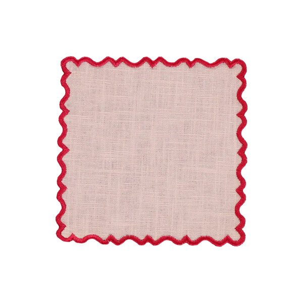 Cocktail Napkin Ondulado Baby Pink with Pink