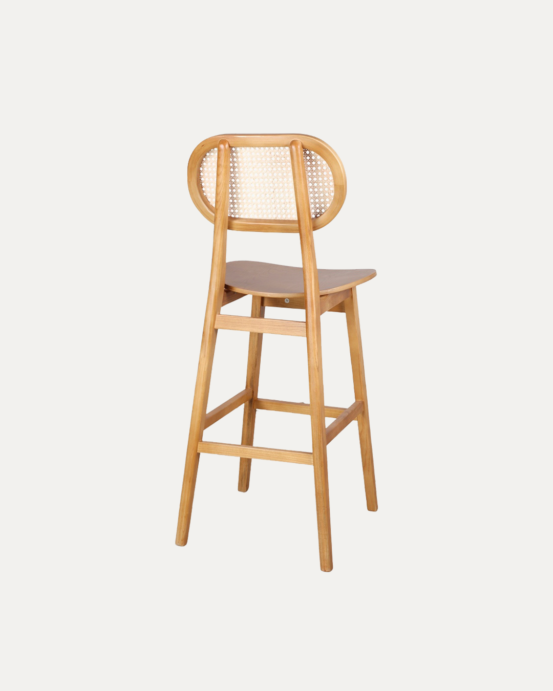 Brisbane Solid Elmwood Bar Stool with Rattan Back