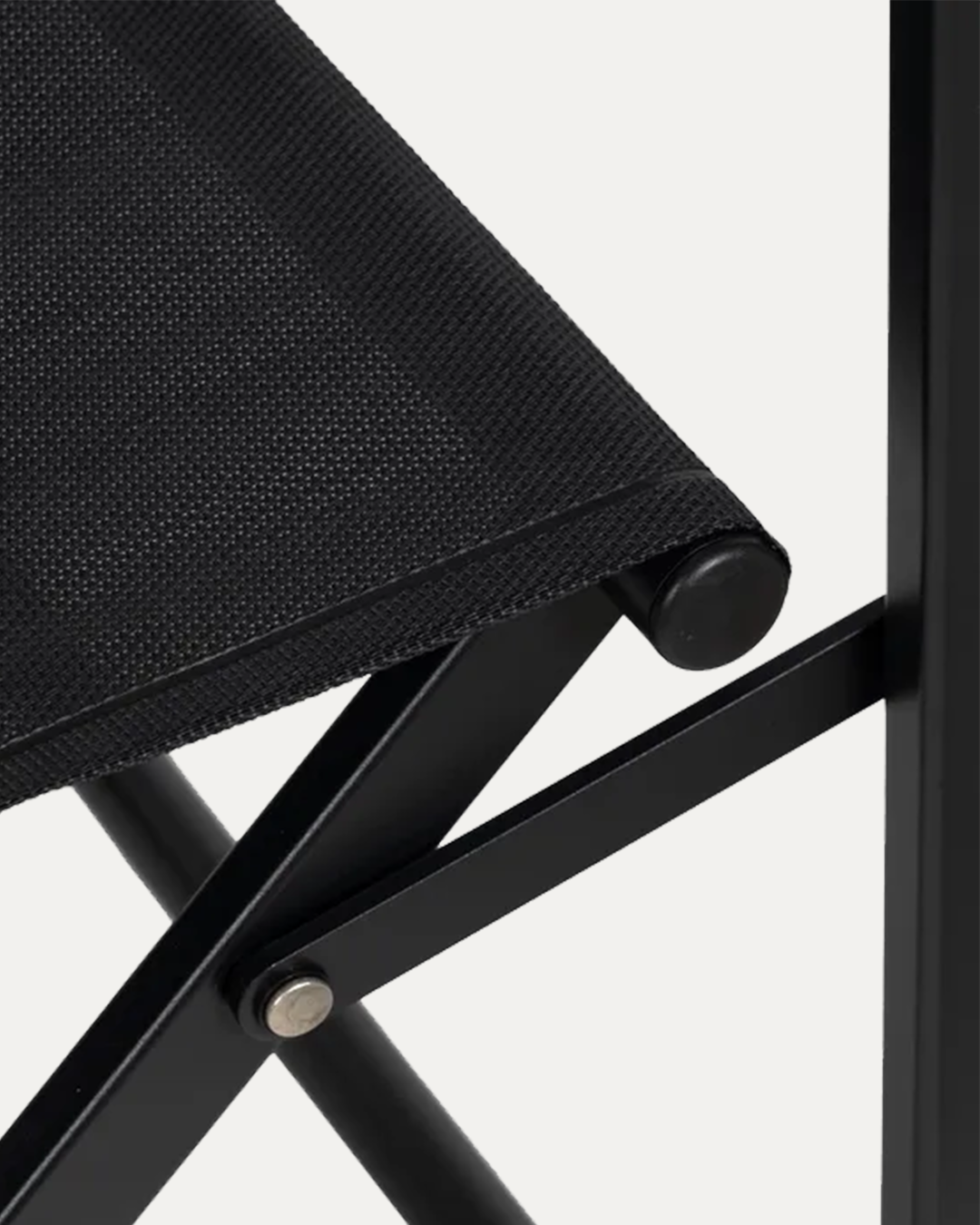 Douro Folding Director’s Chair in Black Aluminium with Armrests