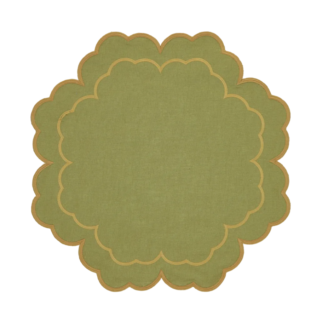 Individual Íris, Verde com Amarelo