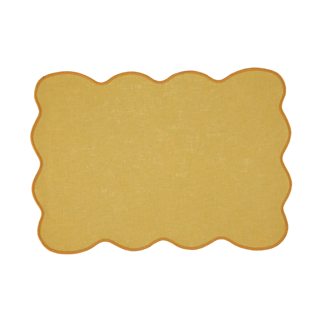 Palma Stain-Resistant Placemat, Yellow on Yellow