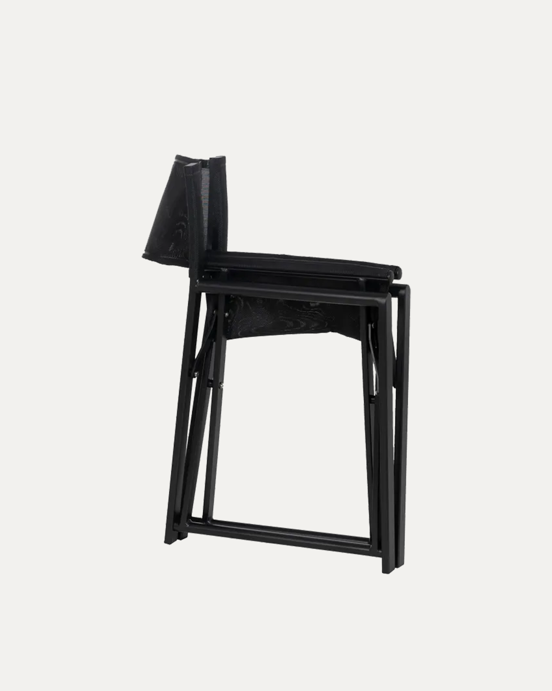Douro Folding Director’s Chair in Black Aluminium with Armrests