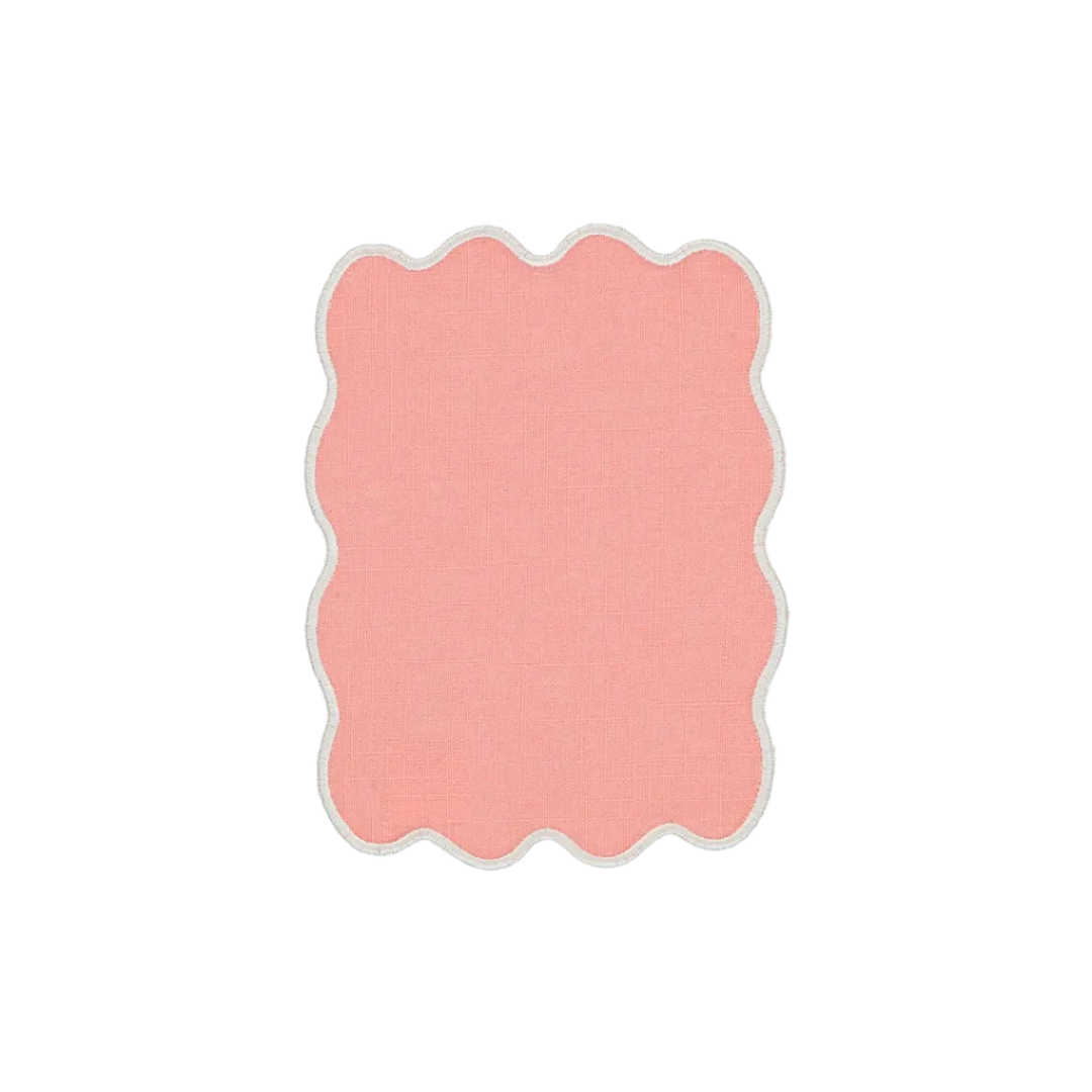 Palma Cocktail Napkin, Salmon and Natural