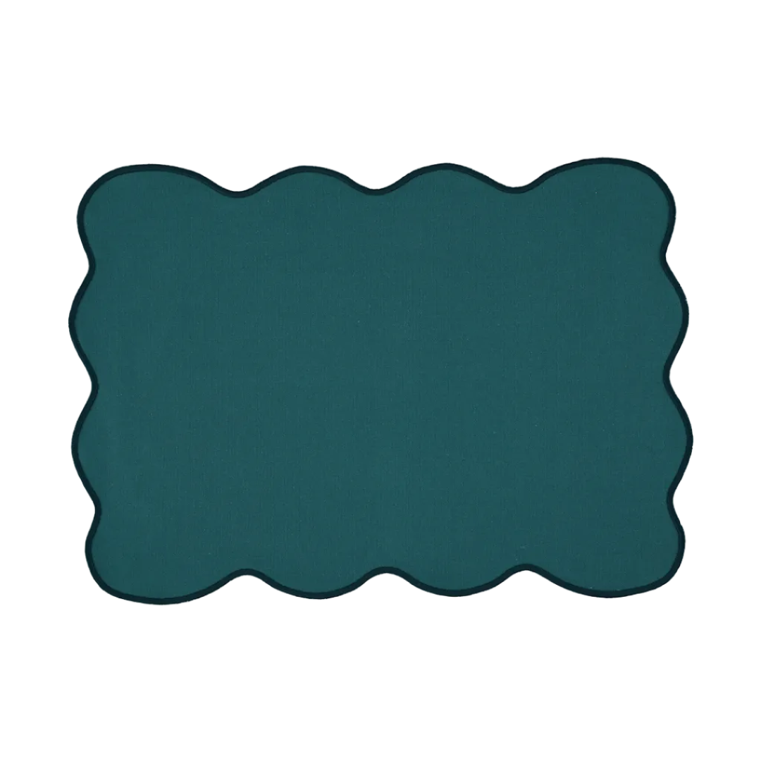 Palma Stain-Resistant Placemat, Petrol Blue and Blue