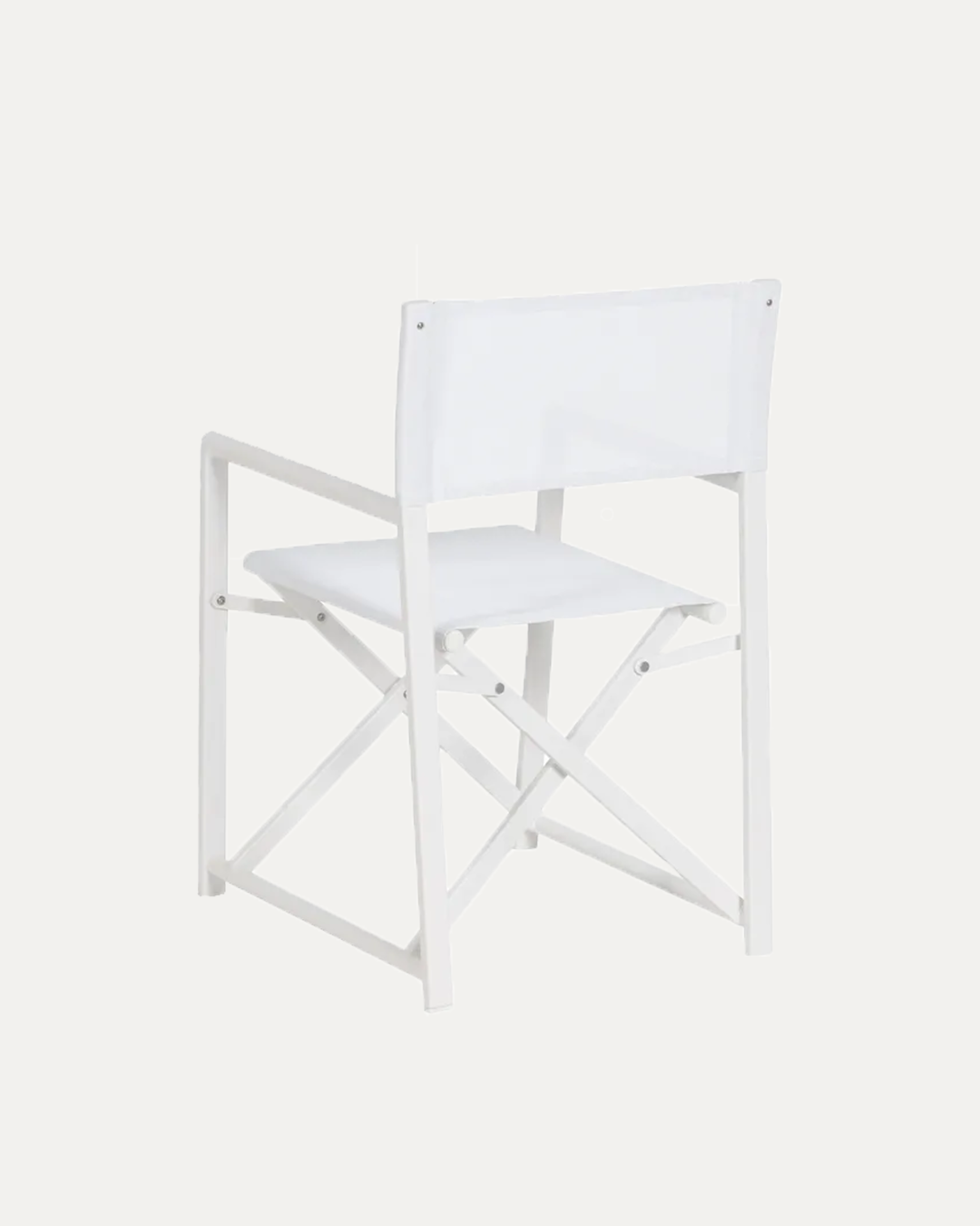 Douro Folding Director’s Chair in White Aluminium with Armrests