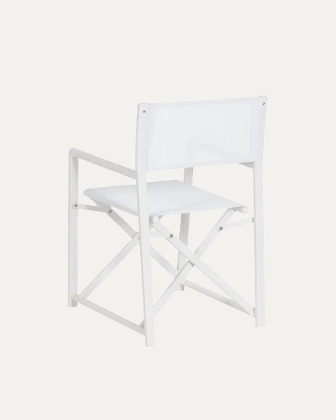 Douro Folding Director’s Chair in White Aluminium with Armrests