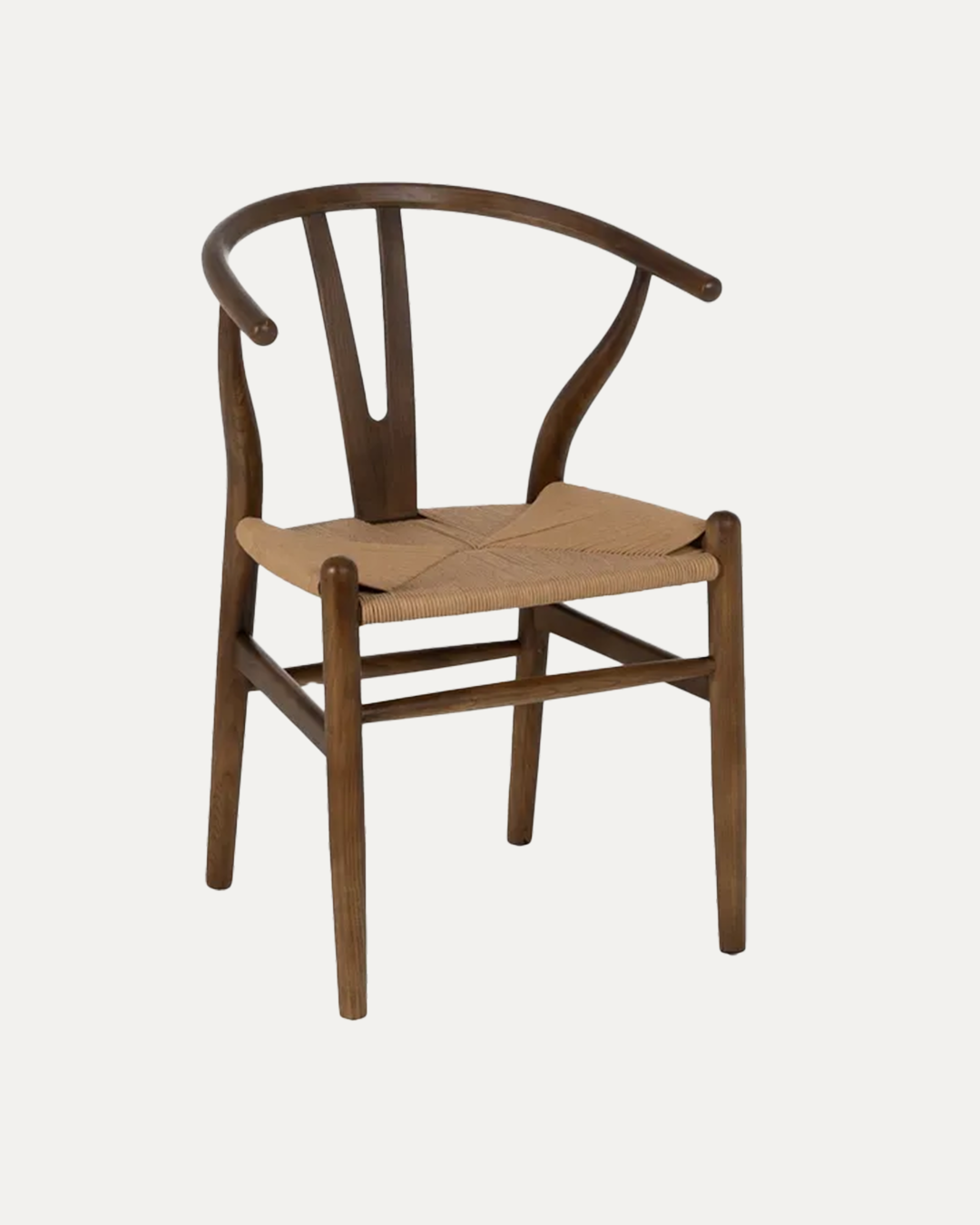 Oslo Chair with Dark-Brown-Finish Elmwood Arms and Rope Seat