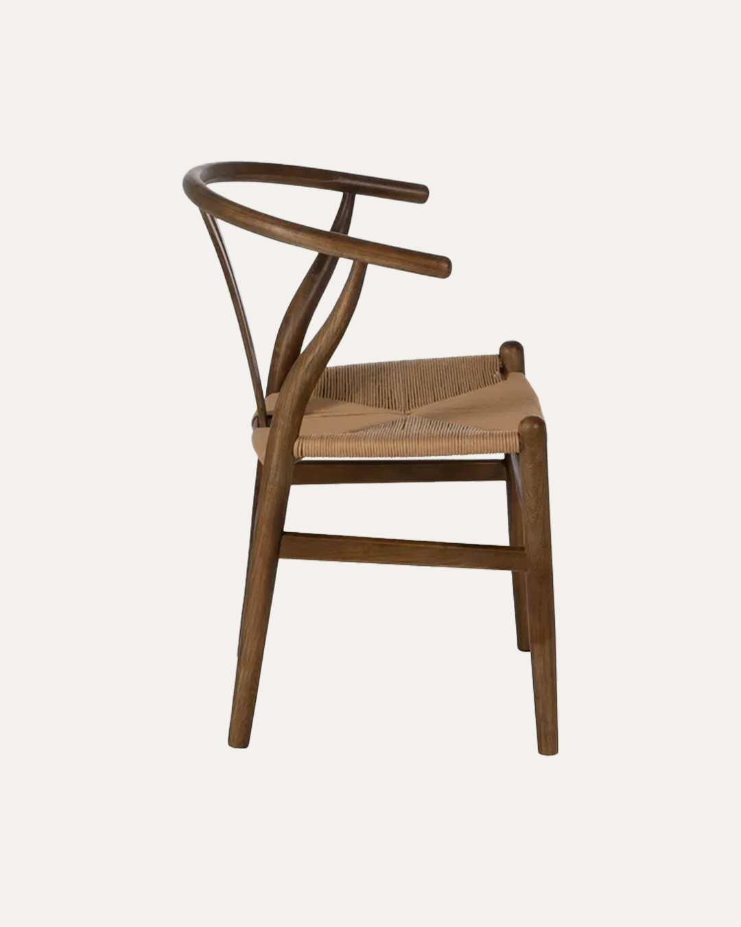 Oslo Chair with Dark-Brown-Finish Elmwood Arms and Rope Seat