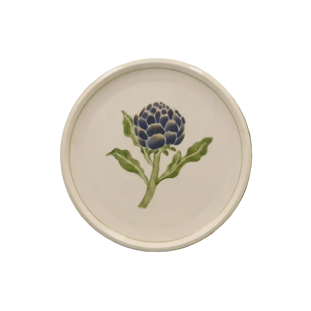 Artichoke Dinner Plate with Lined Border