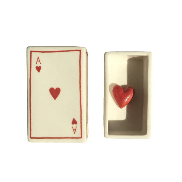 ‘Ace Of Hearts’ Ceramic Matchbox