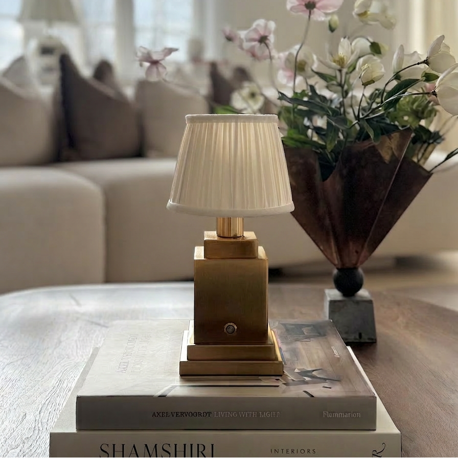 Athena Gold Rechargeable Table Lamp