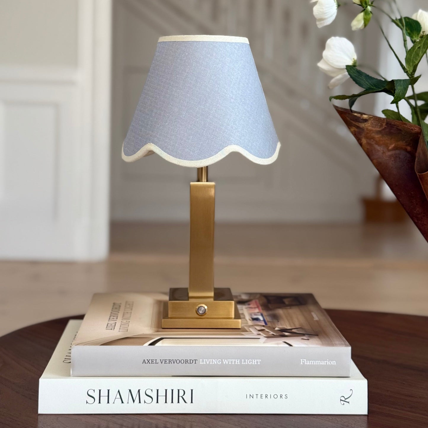 Athena Slim Rechargeable Table Lamp (Von Norten Blue/White)