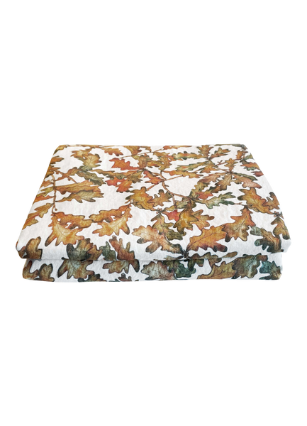Autumn Leaves Oak Linen Table Cloth