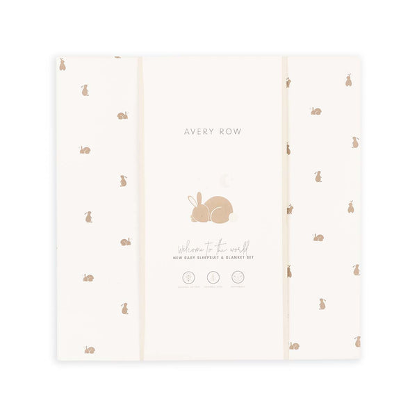 New Baby Sleepsuit and Blanket Gift Set - Bunny