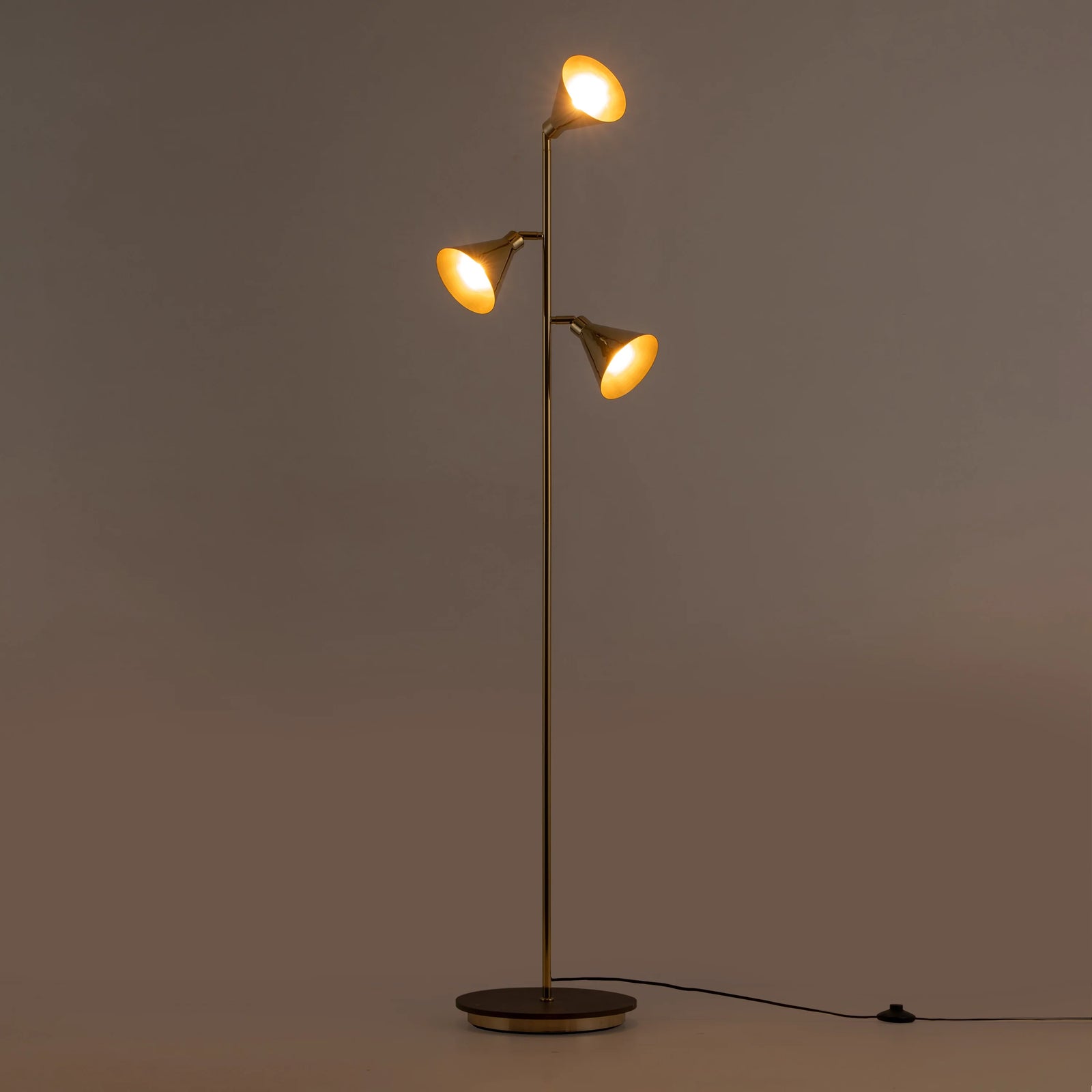 Brass cone floor lamp