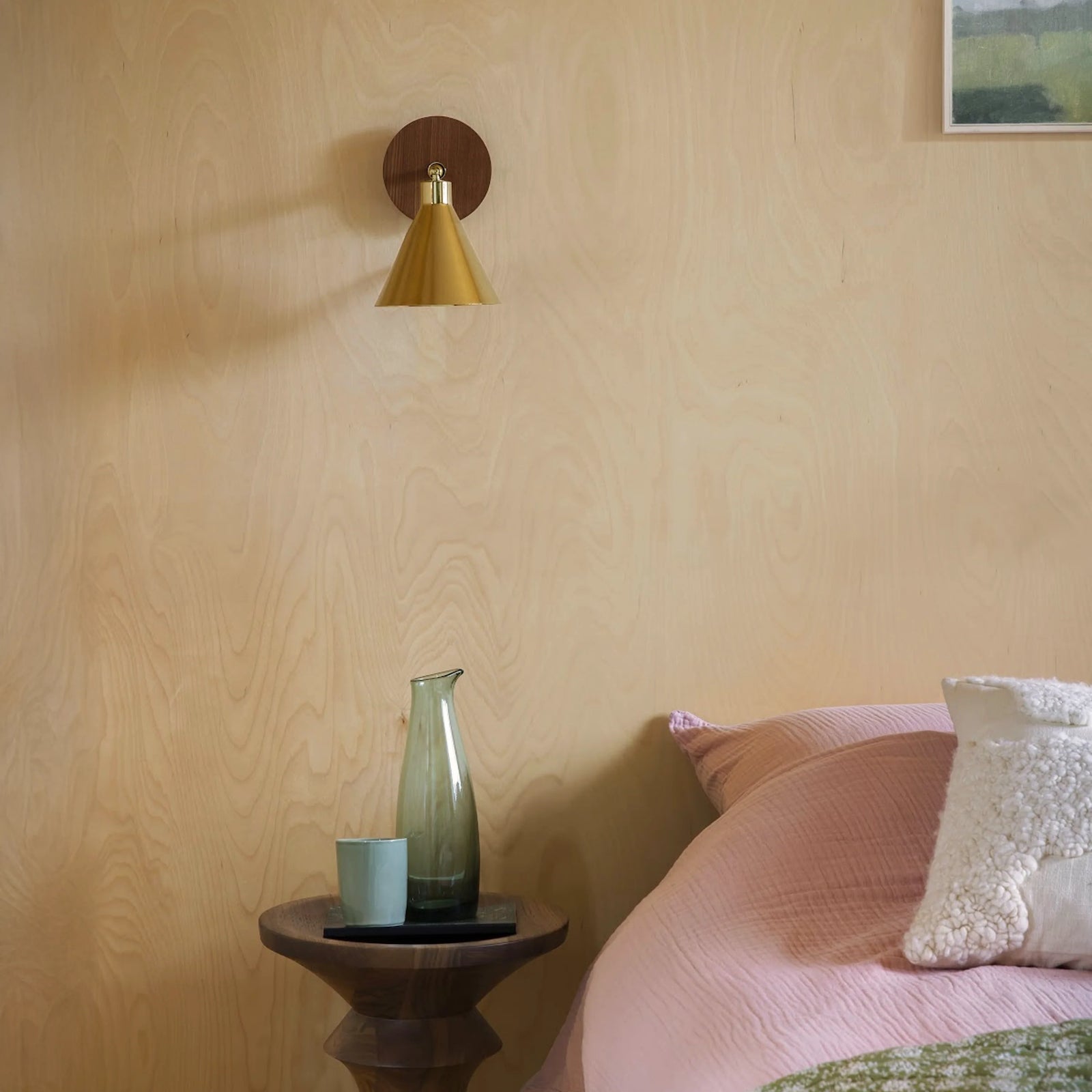 Brass cone floor lamp