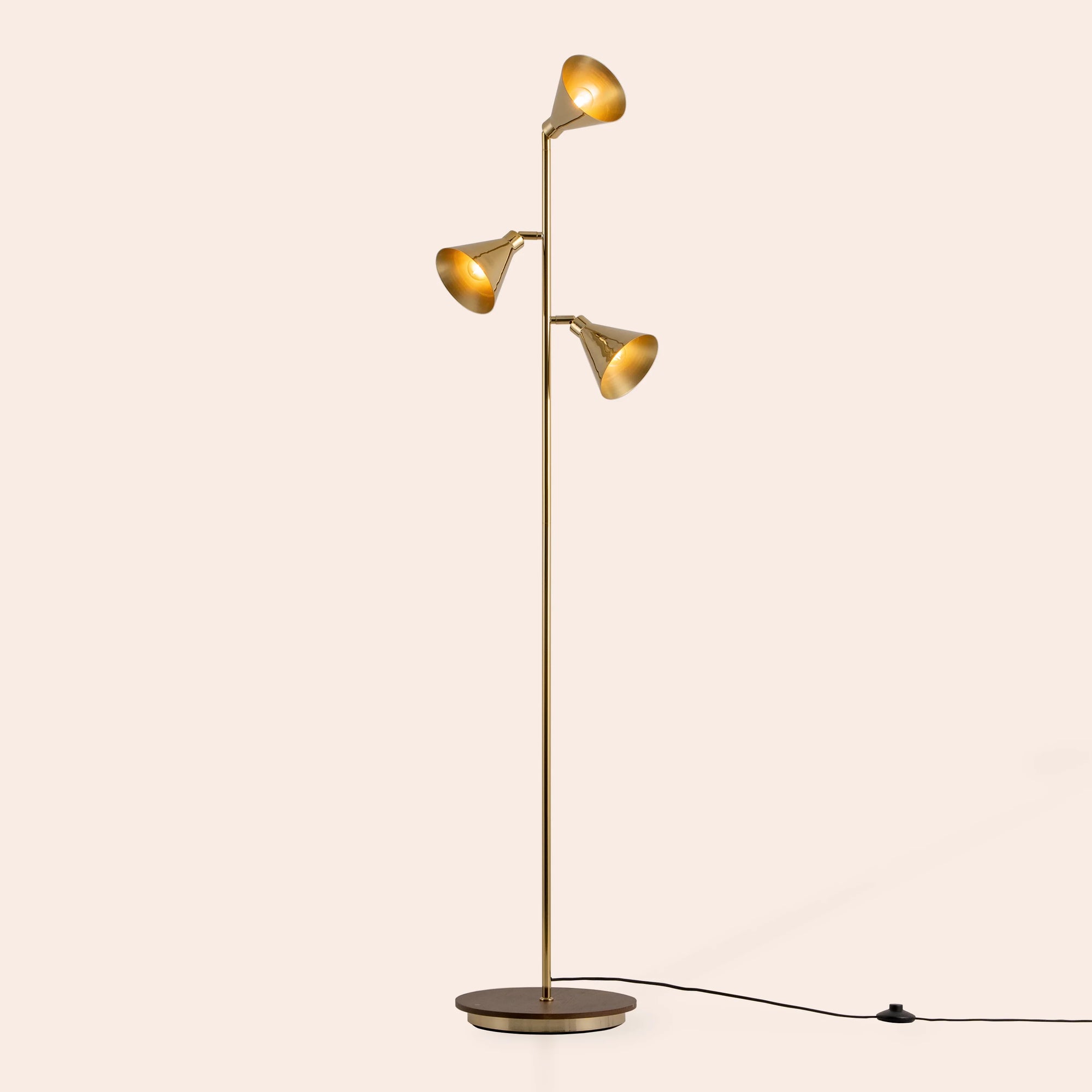 Brass cone floor lamp