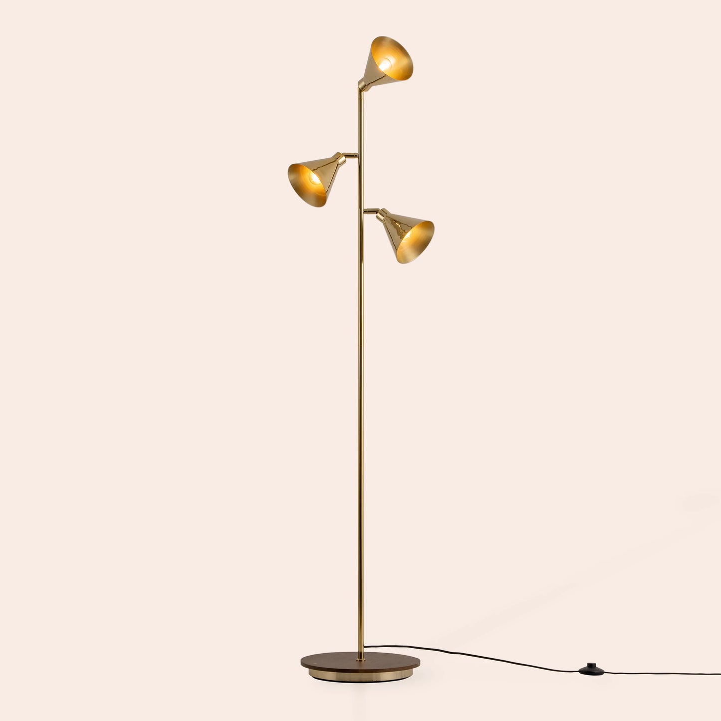 Brass cone floor lamp