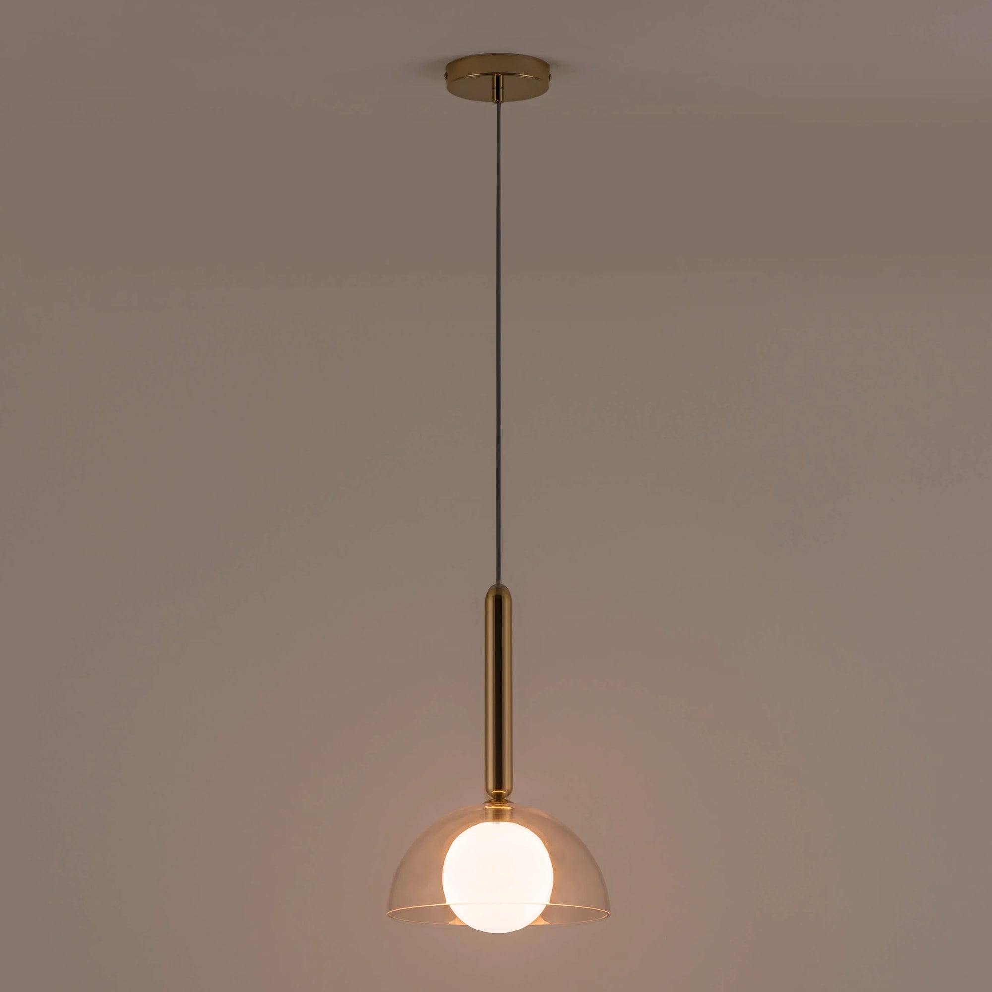 Clear glass dome ceiling light