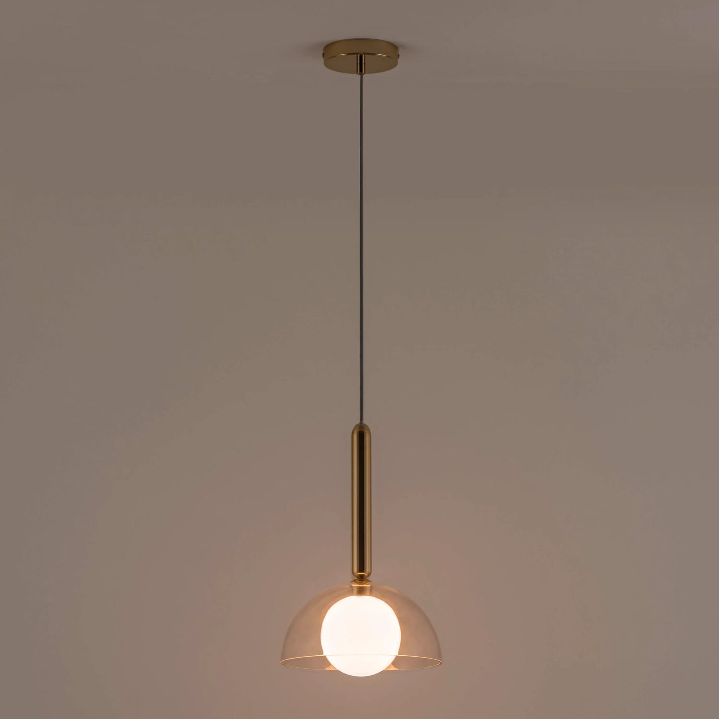 Clear glass dome ceiling light