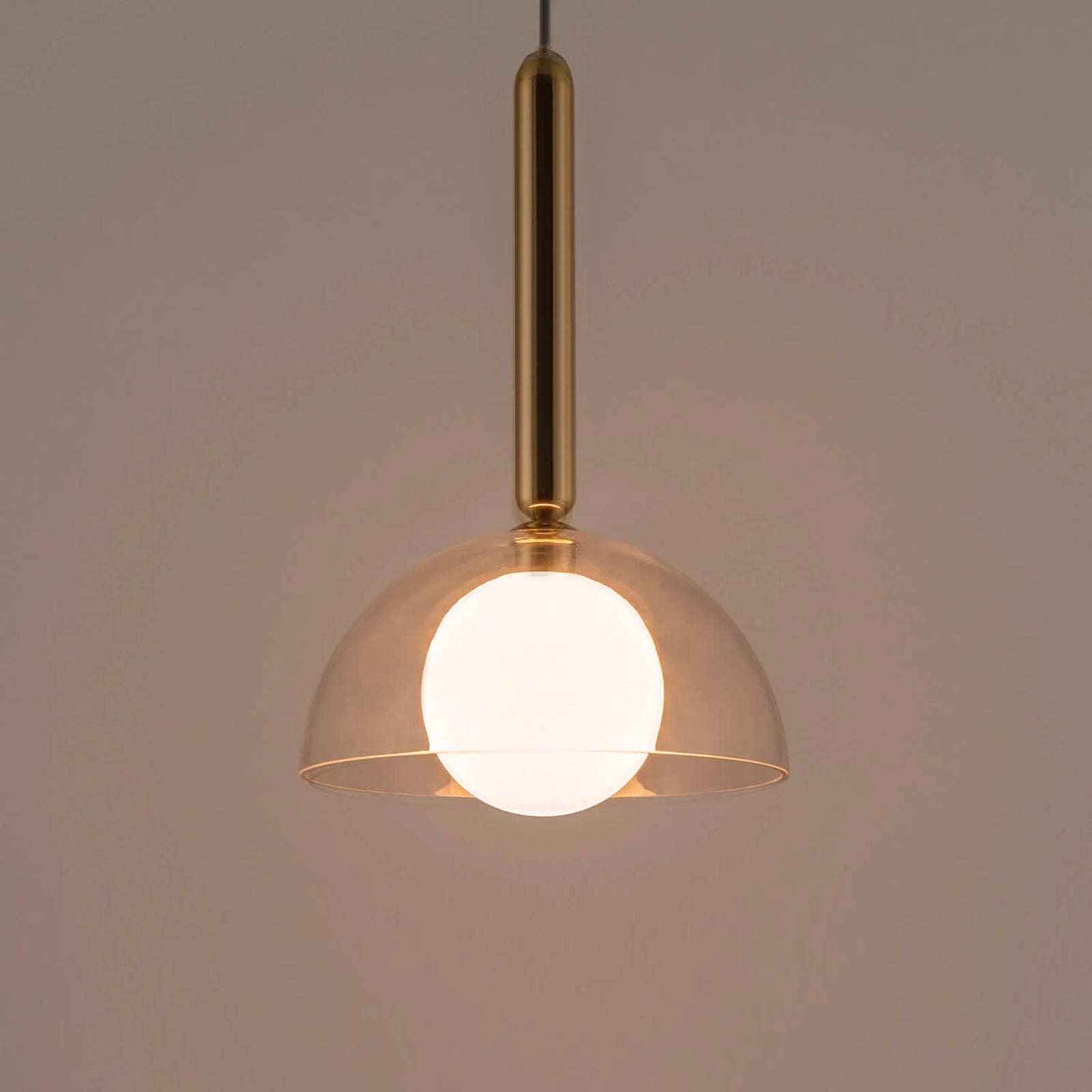 Clear glass dome ceiling light