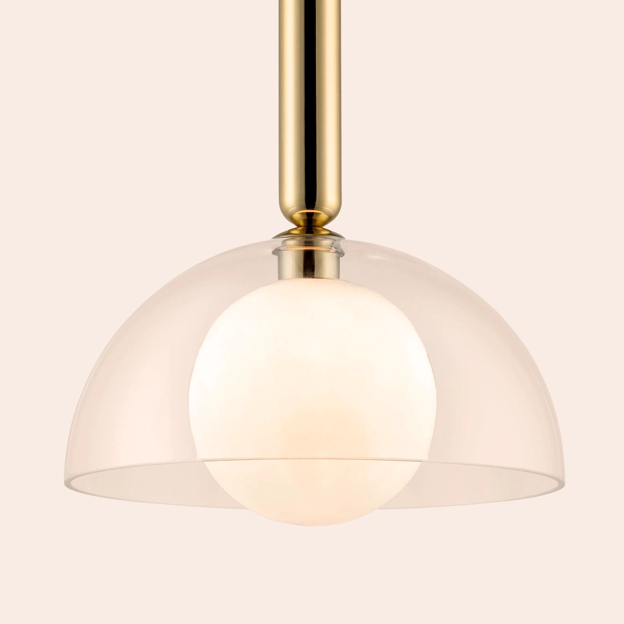 Clear glass dome ceiling light