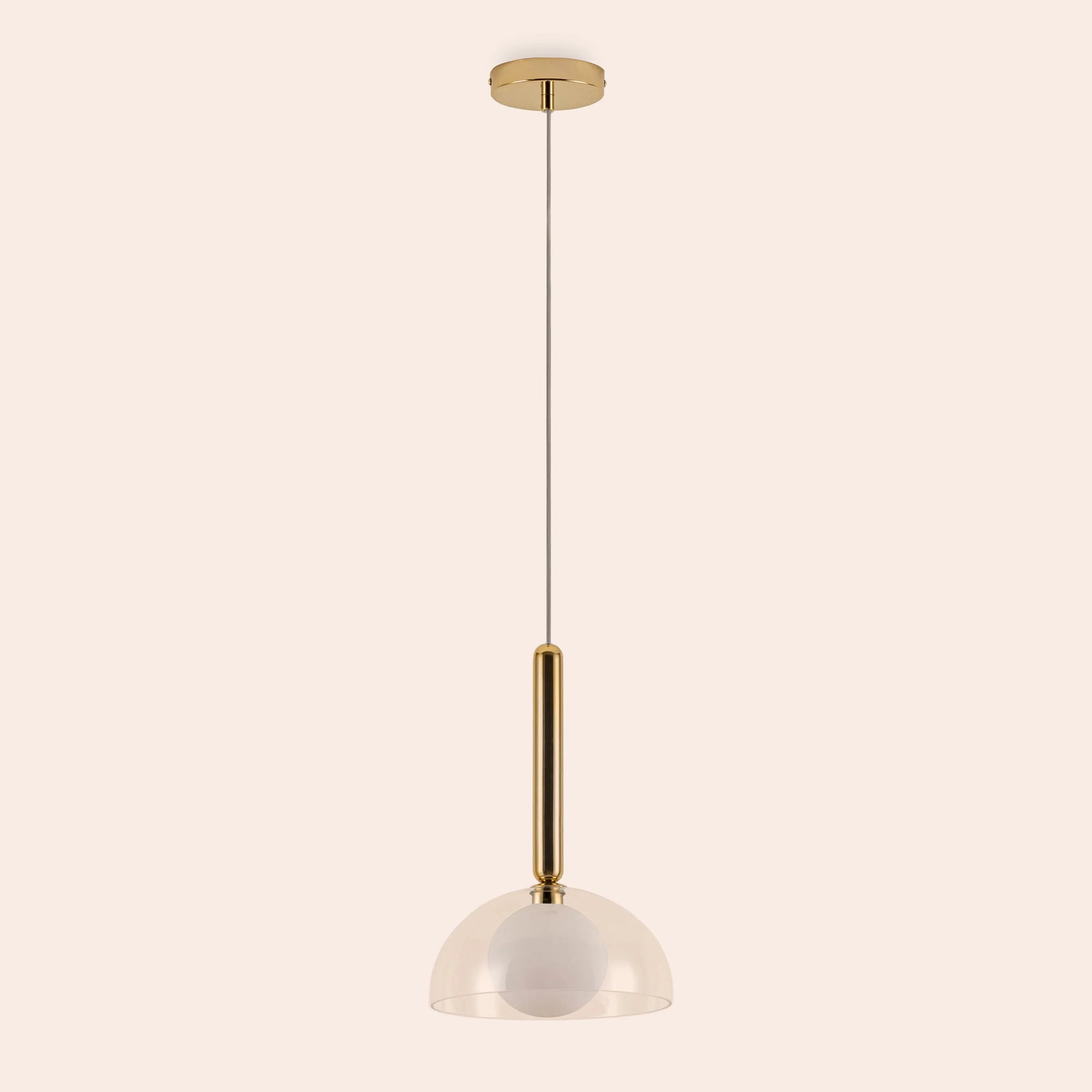 Clear glass dome ceiling light