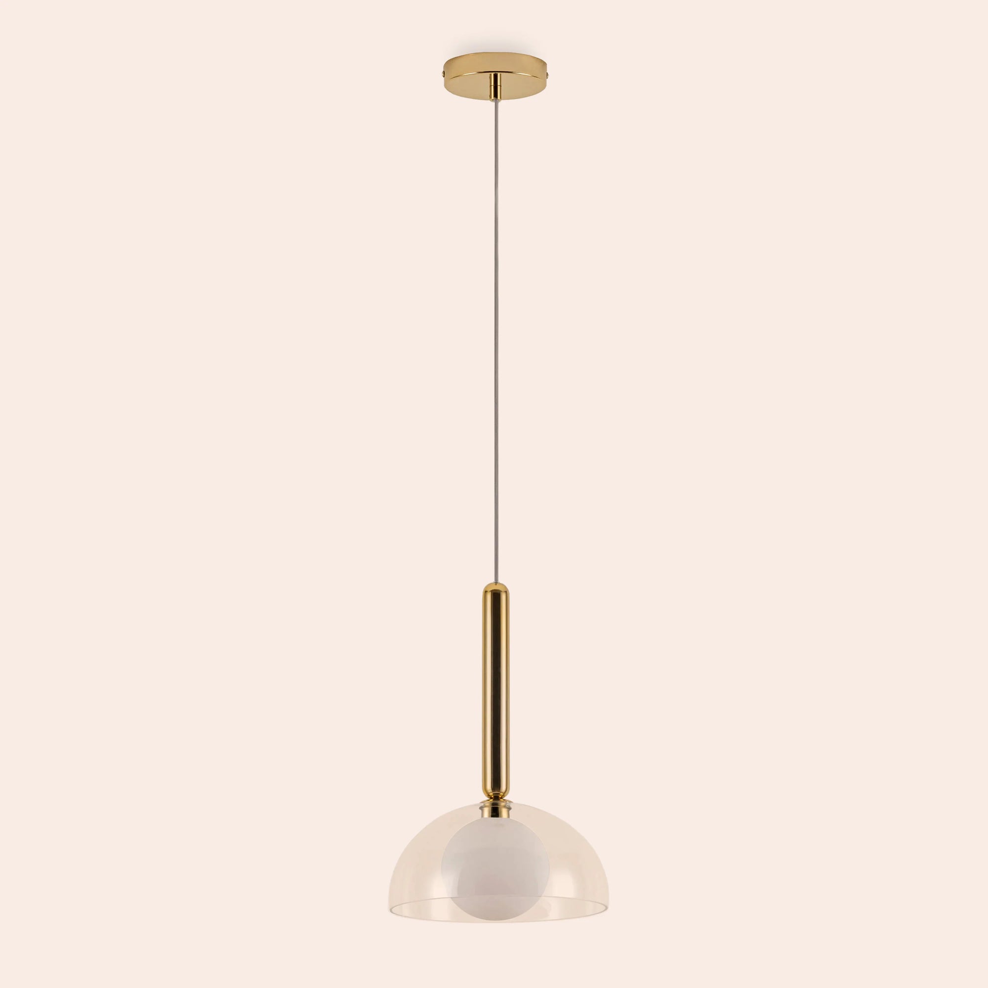 Clear glass dome ceiling light
