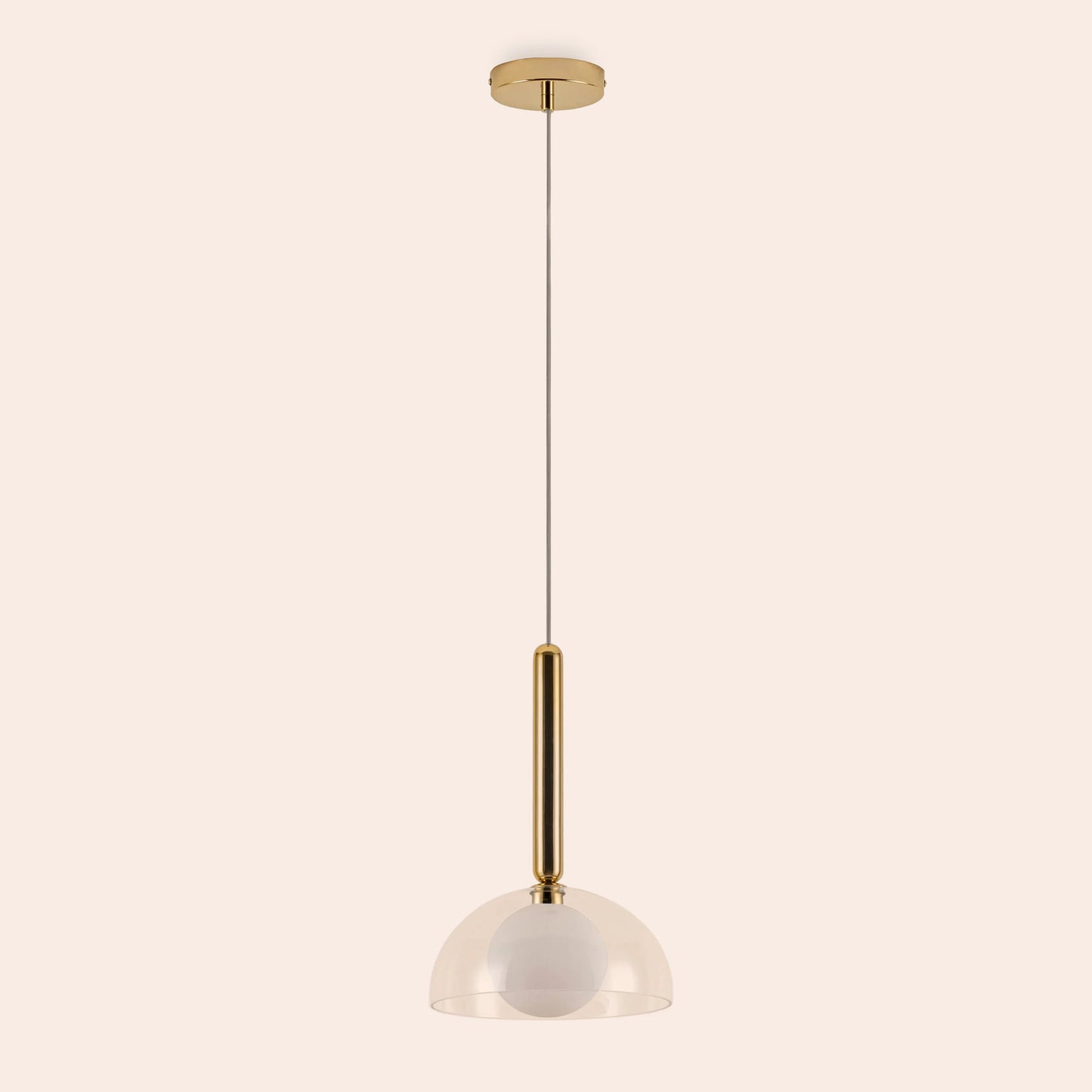 Clear glass dome ceiling light