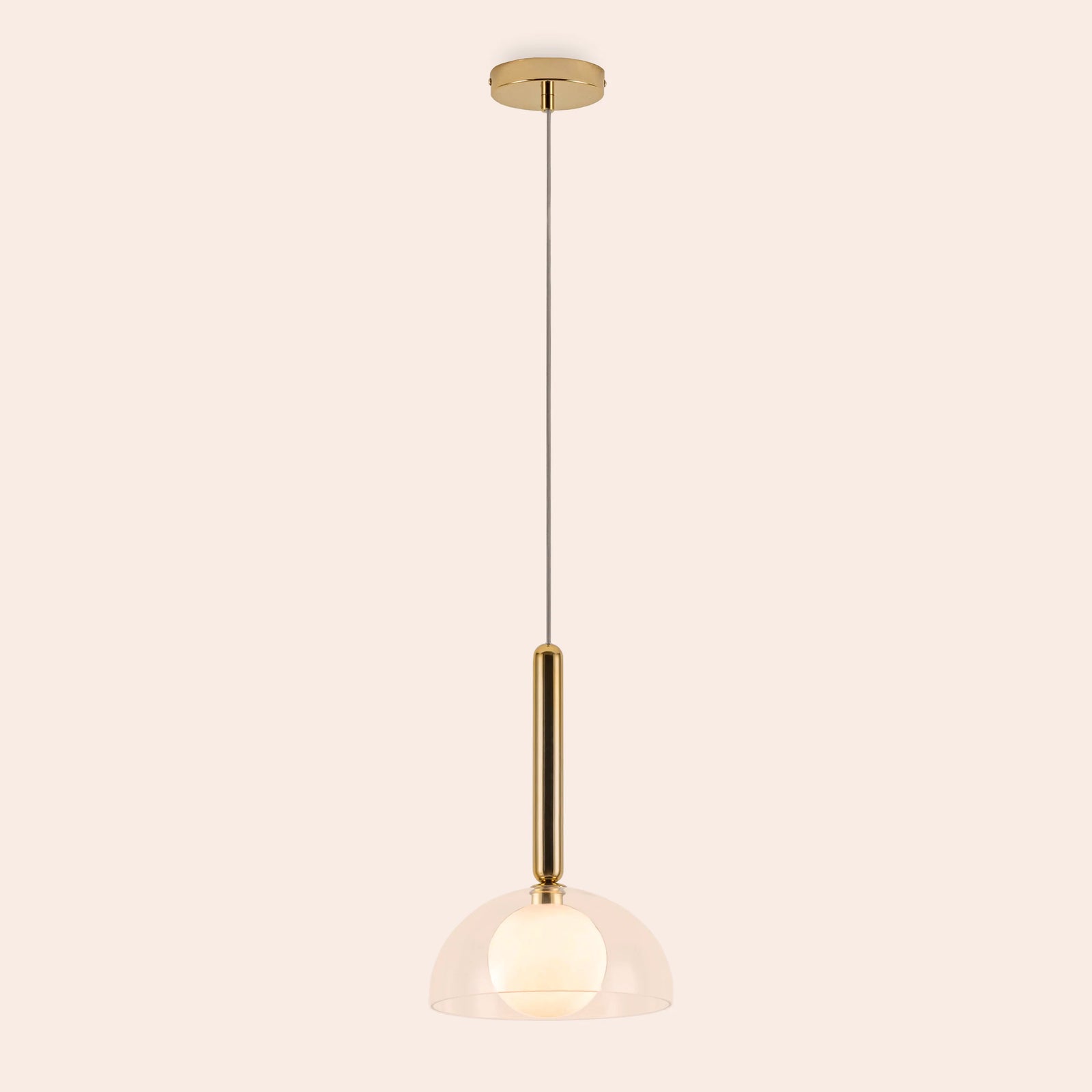 Clear glass dome ceiling light