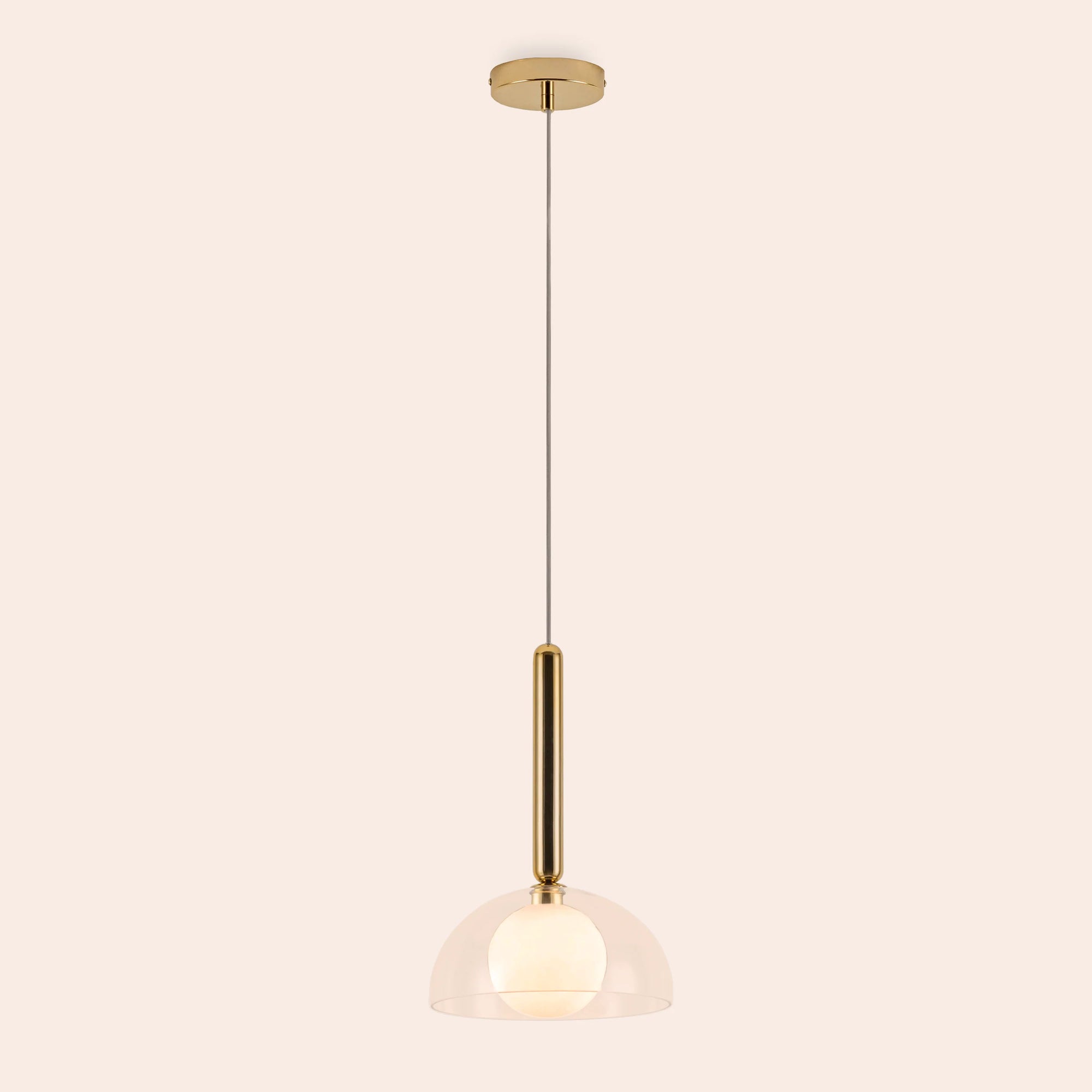 Clear glass dome ceiling light