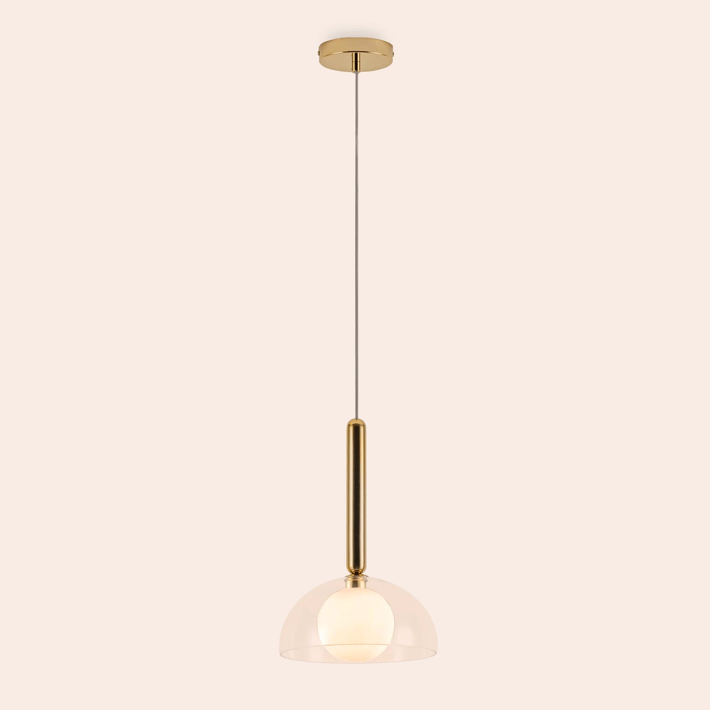 Clear glass dome ceiling light