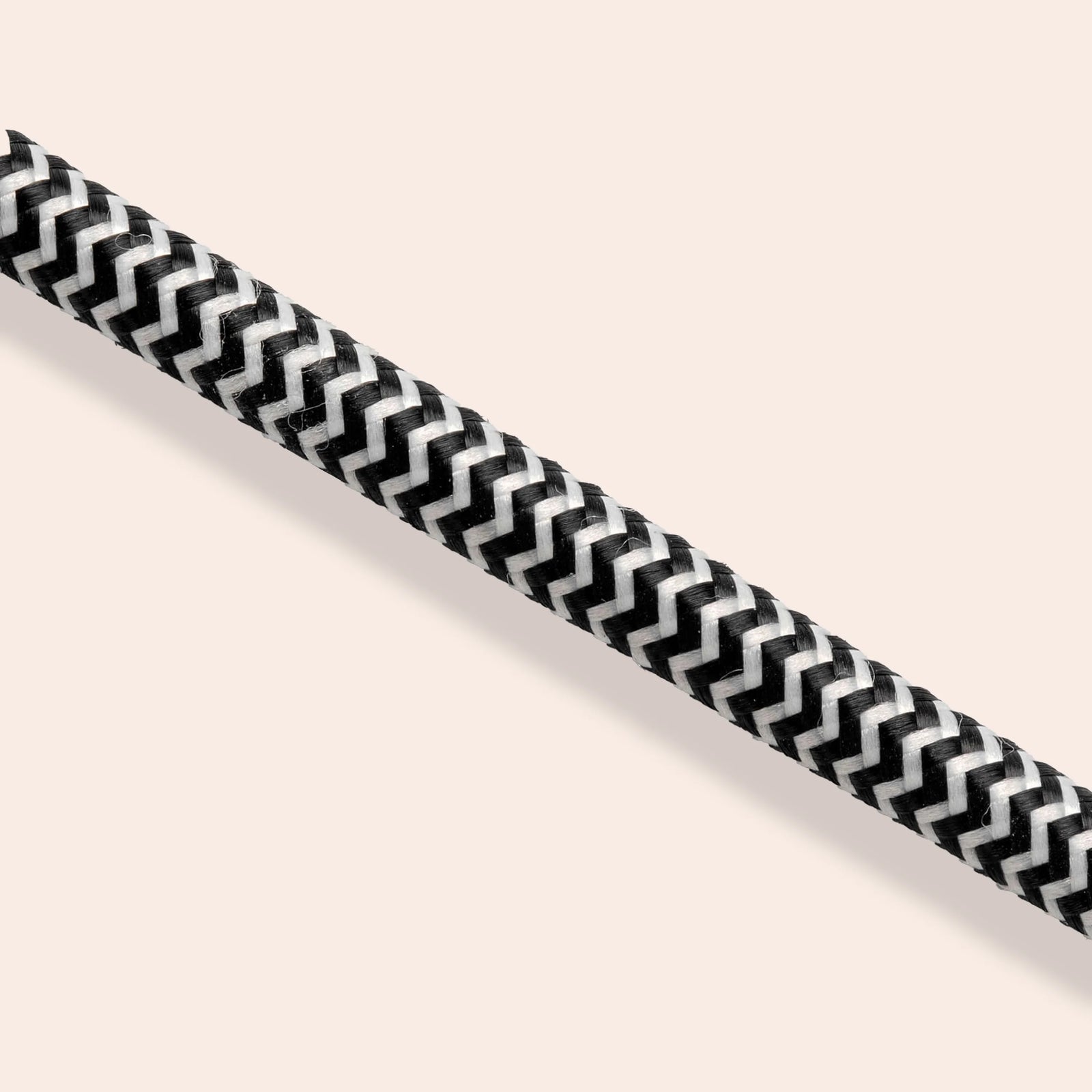 Black & white fabric extension lead