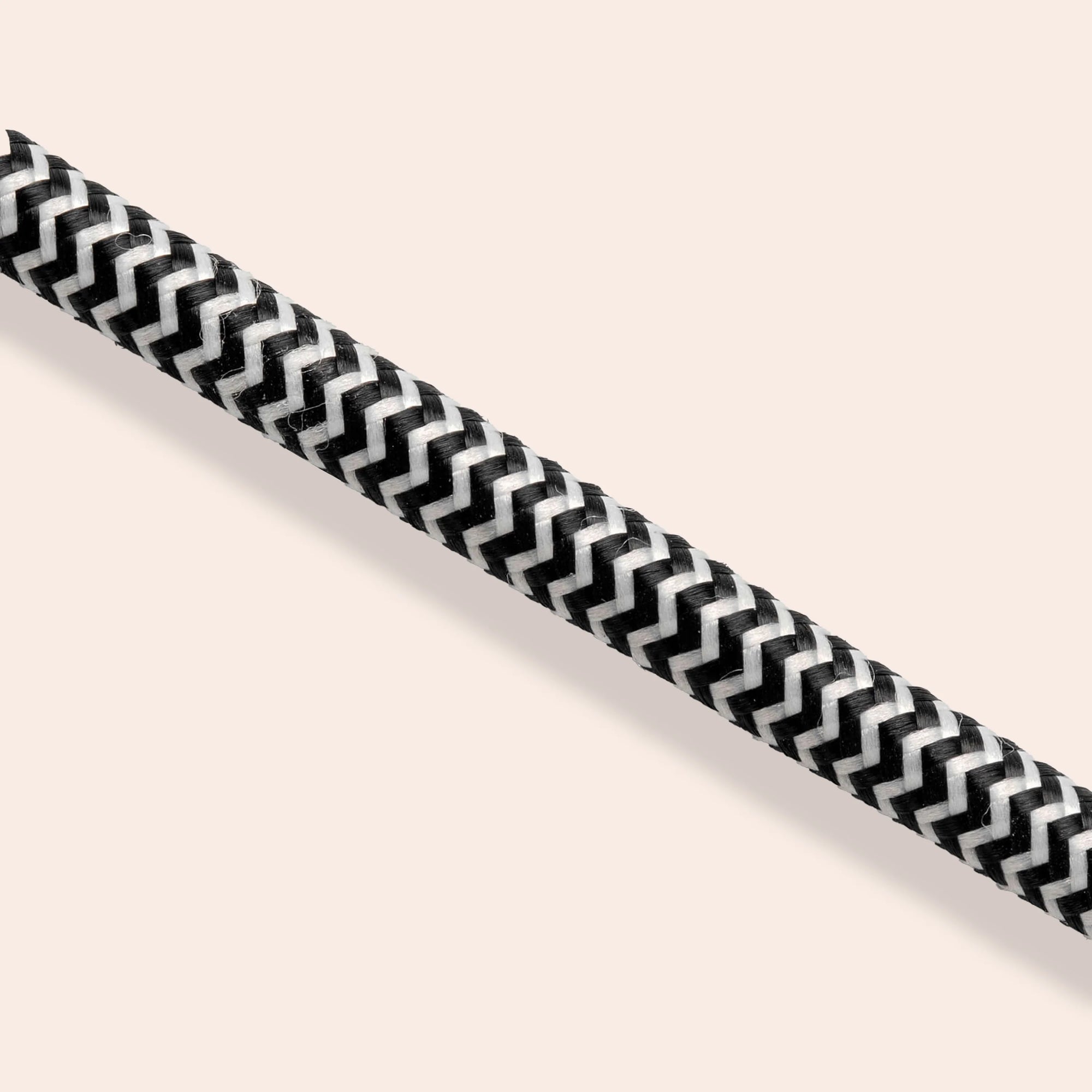 Black & white fabric extension lead