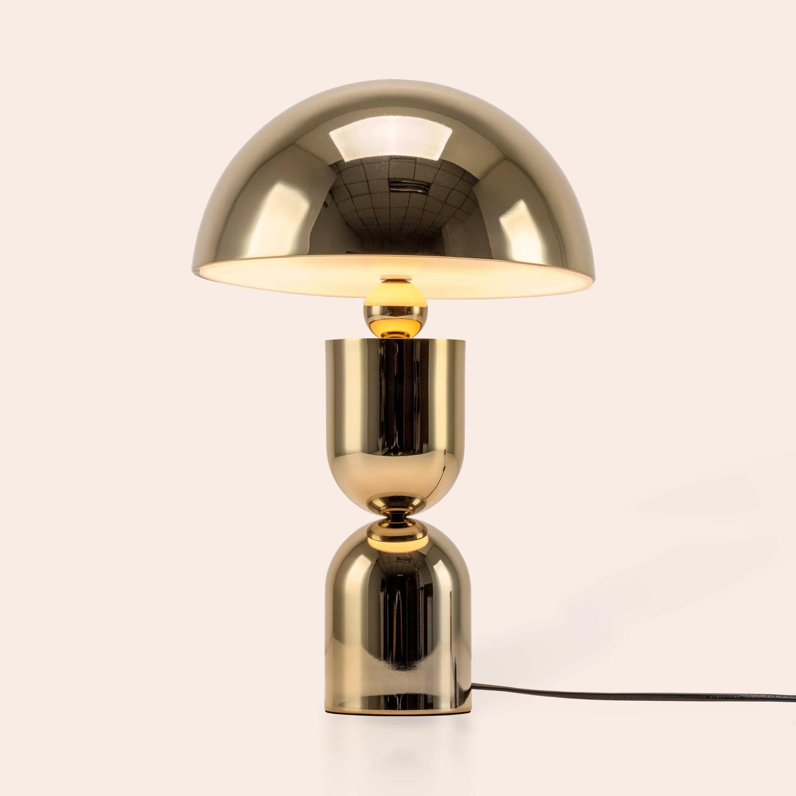Brass mushroom dome table lamp