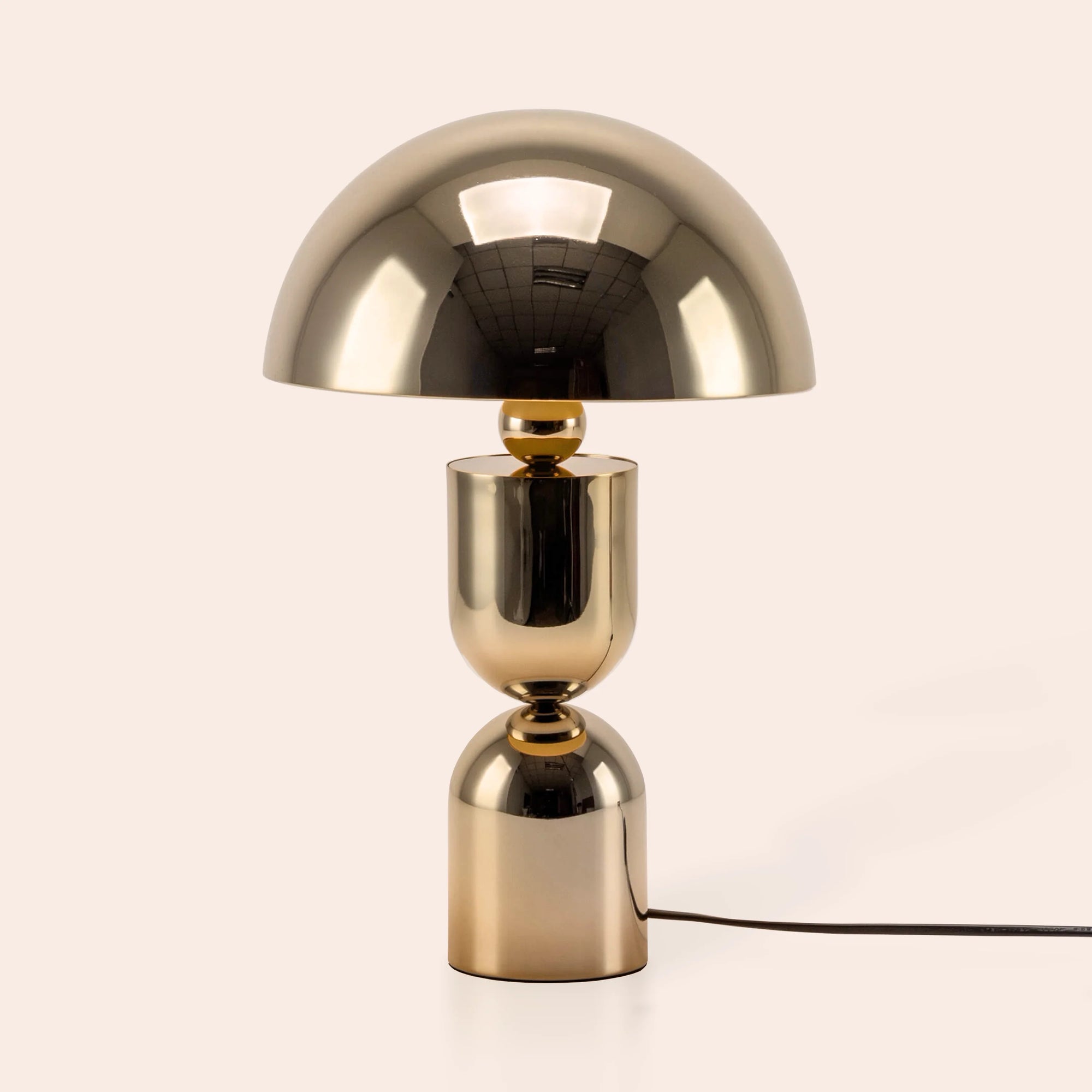 Brass mushroom dome table lamp