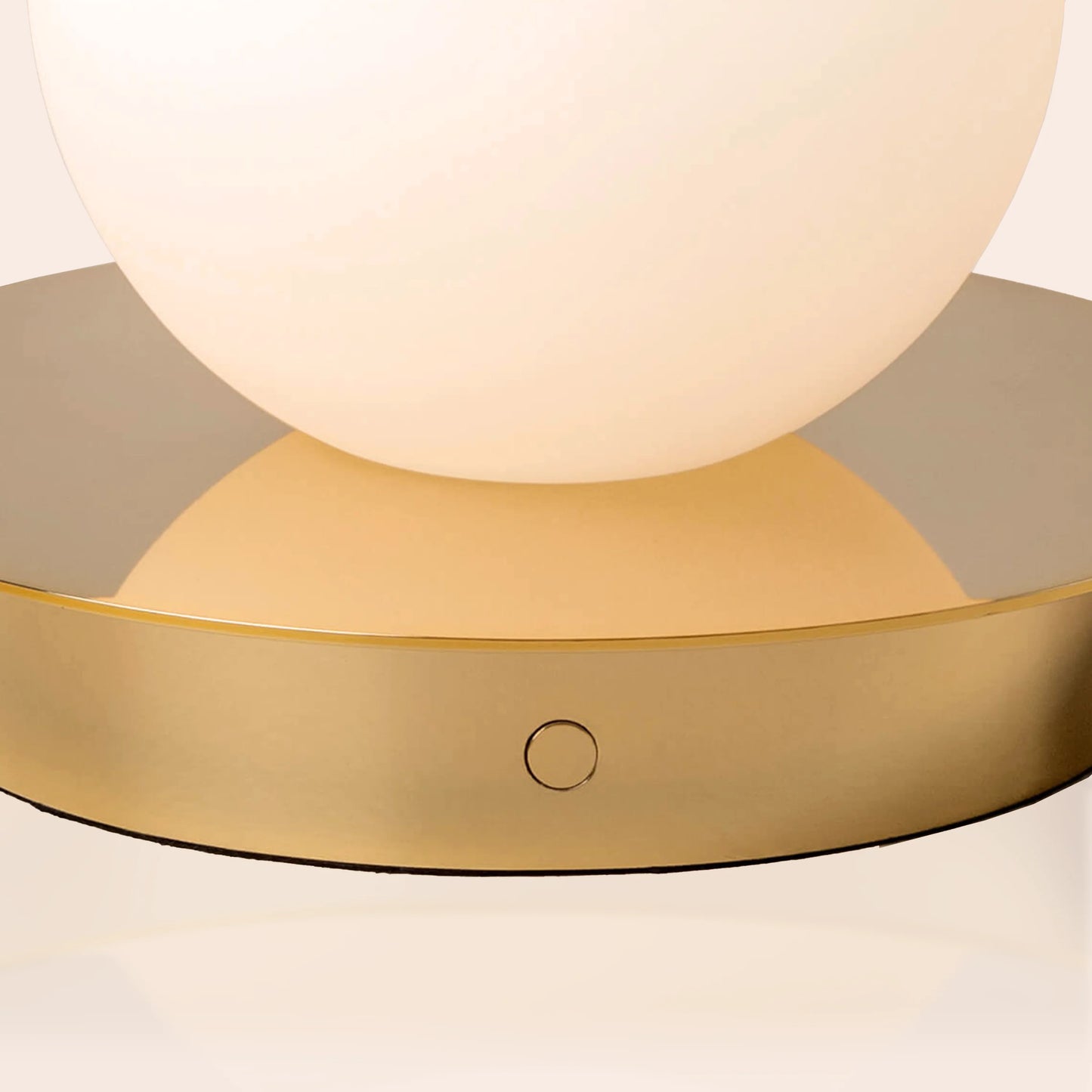 Brass opal disk rechargeable table lamp