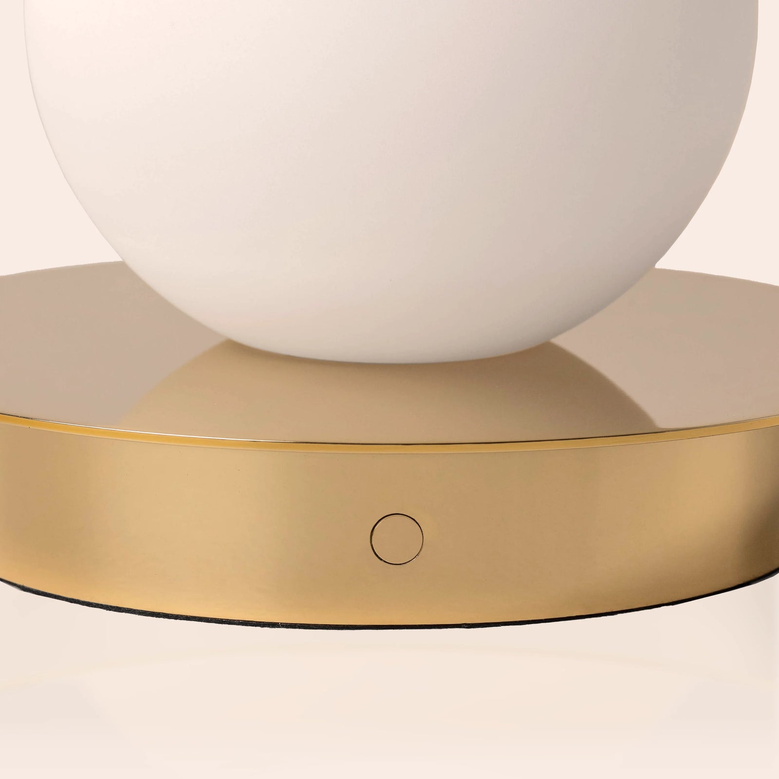 Brass opal disk rechargeable table lamp