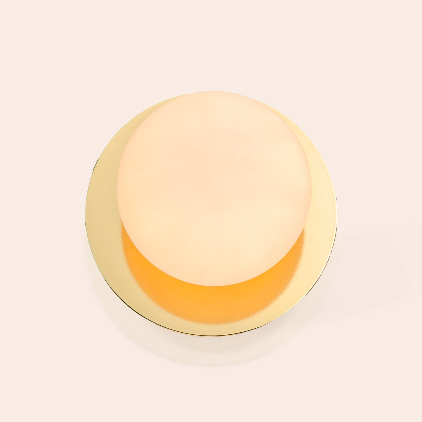 Brass opal disk rechargeable table lamp
