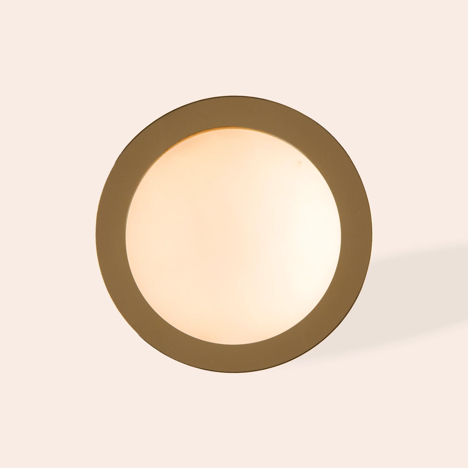 Brass opal disk rechargeable table lamp