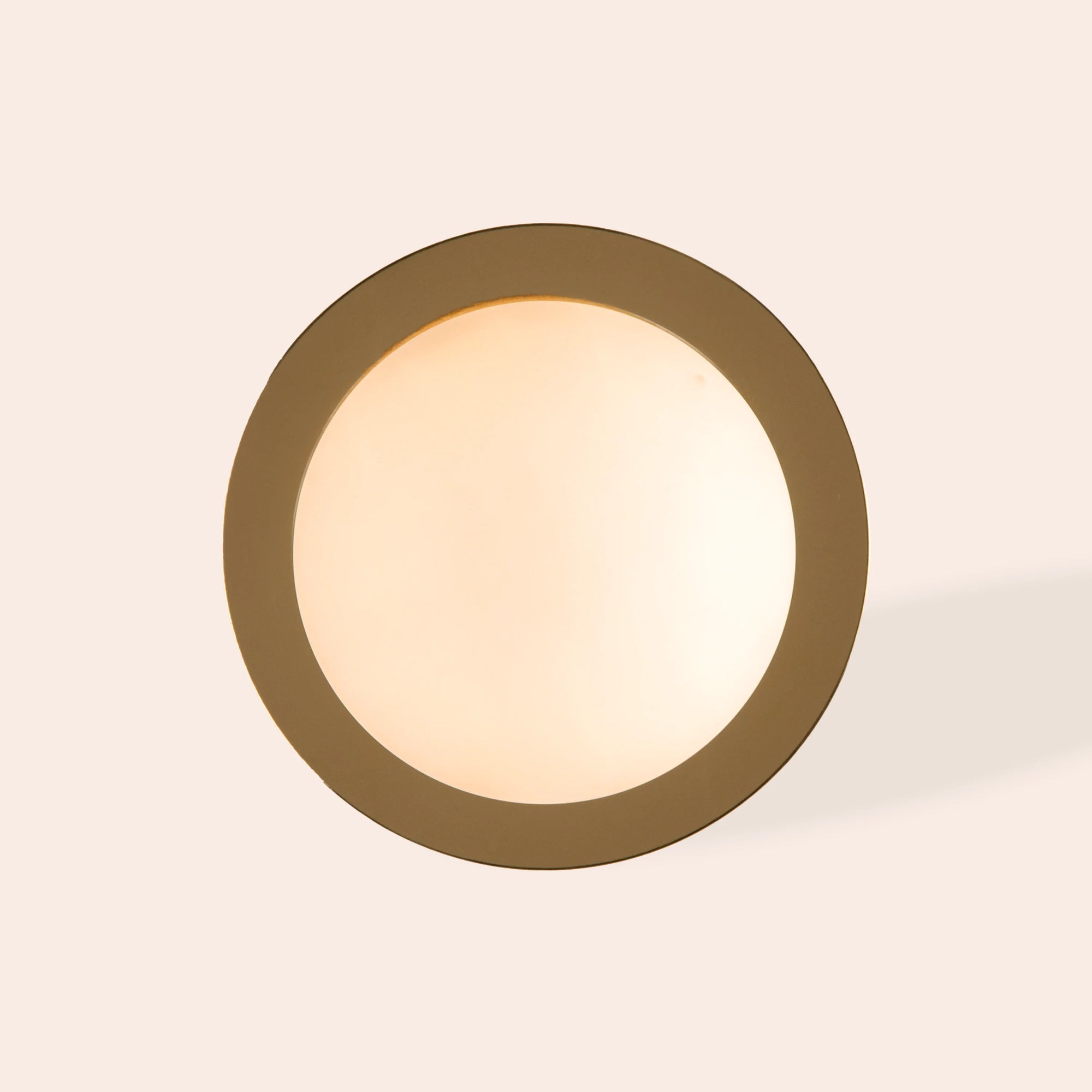 Brass opal disk rechargeable table lamp