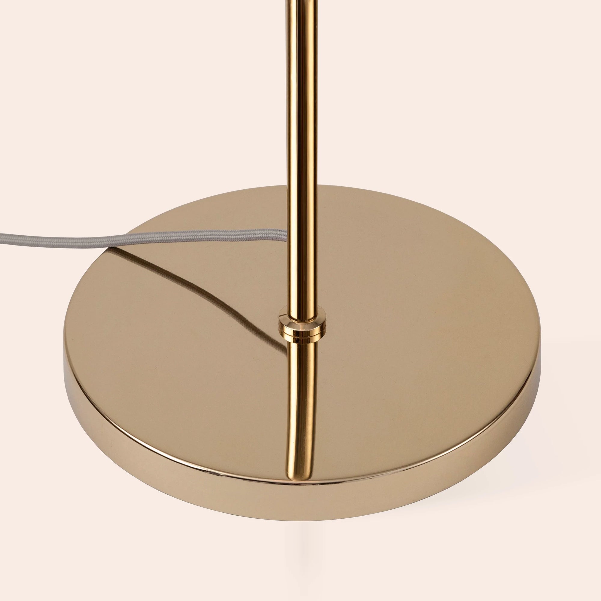Brass opal disk floor lamp