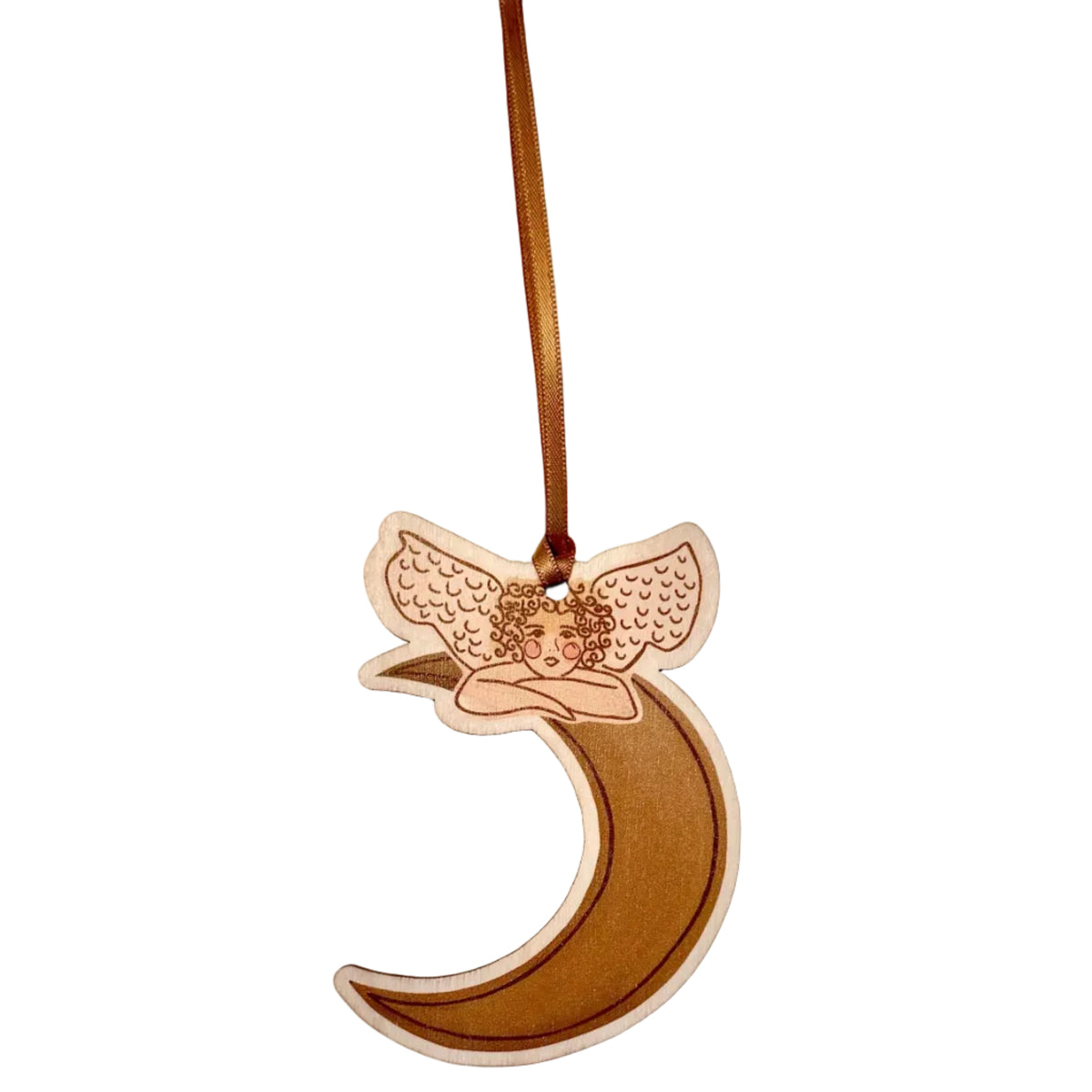 Cherub & Crescent Moon Christmas Decoration PRE-ORDER
