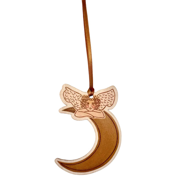 Cherub & Crescent Moon Christmas Decoration PRE-ORDER