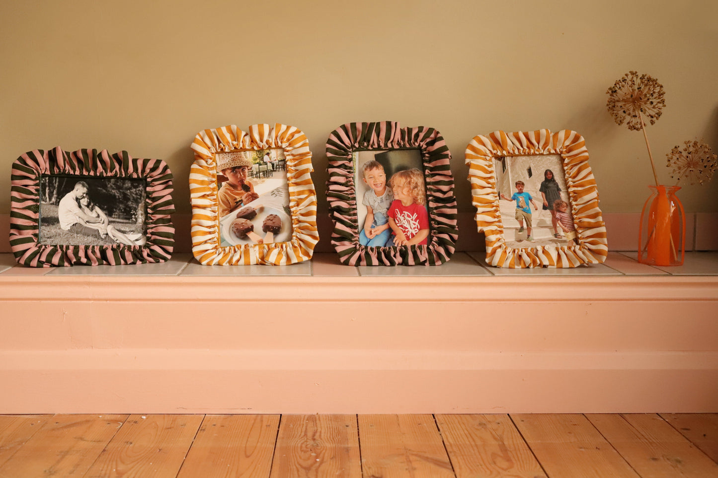 A3 Mustard Stripe Ruffle Frame