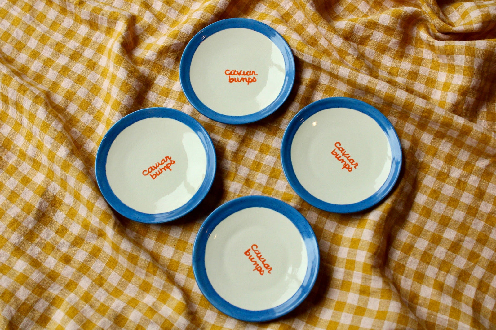 "Caviar Bumps" Tiny Plates/Set of Four