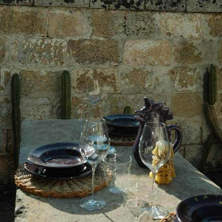 Fisculo Hand Woven Placemat | Natural, Pink & Saffron