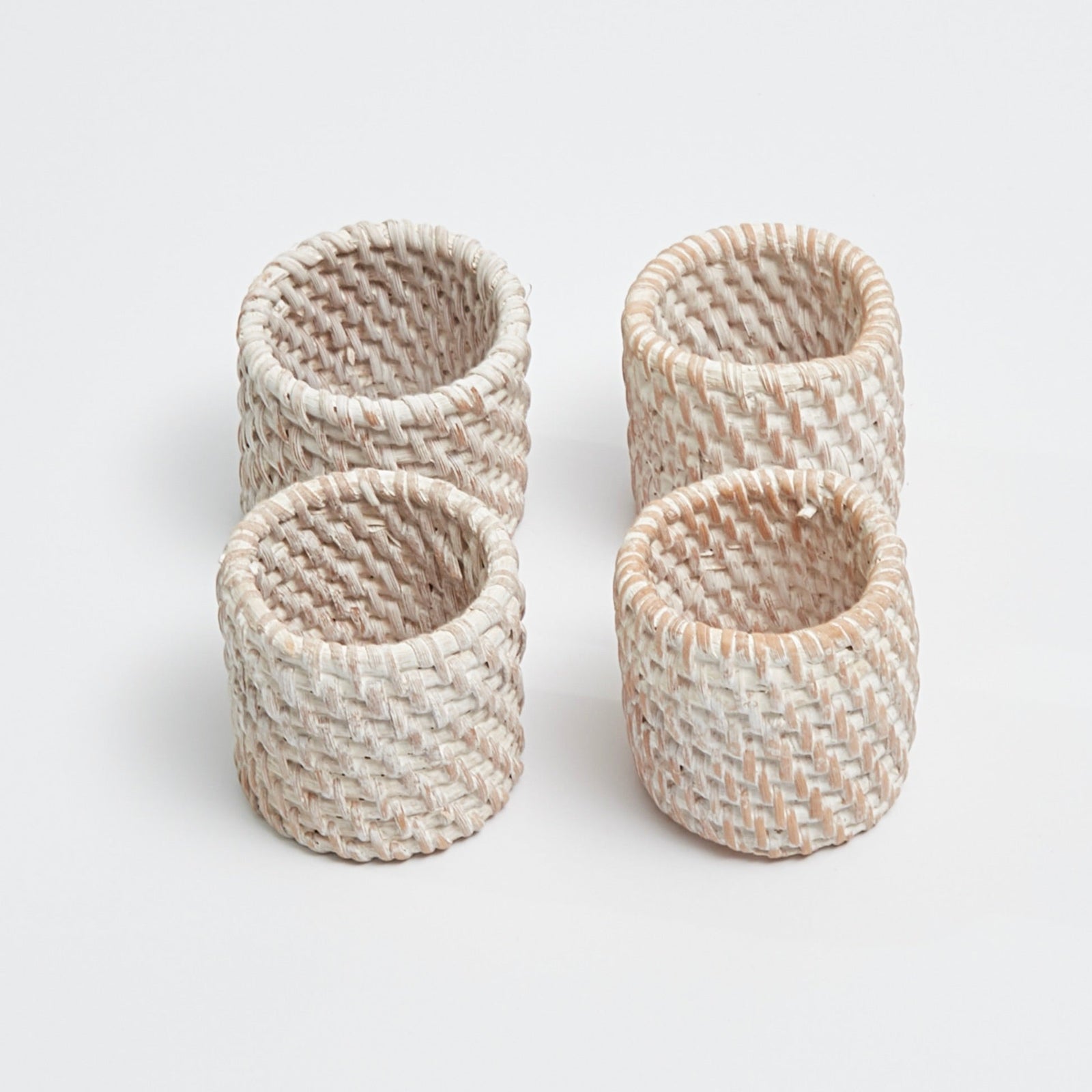 White Rattan Napkin Rings (set of 4)
